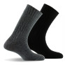 Lot de 2 mi chaussettes homme fantaisies de mailles gris, noir.