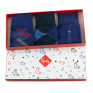 Box de 3 mi-chaussettes homme coloris bleu fabrication France.