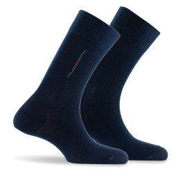 Lot de 2 paires de mi chaussettes homme fil d'écosse marine