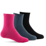 Lot de 3 paires de mi-chaussettes unies Green Socks en coton biologique rose, jean, noir