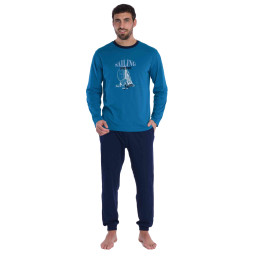 Pyjama long jersey coton peigné Sailing