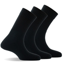 Lot de 3 paires de mi-chaussettes sport en coton coloris noir