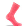 Mi-chaussettes rose fantaisies de mailles en fil d'écosse fabriqué en France
