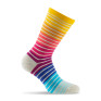 Mi-chaussettes femme en coton rayures multicolore fabriquées en France
