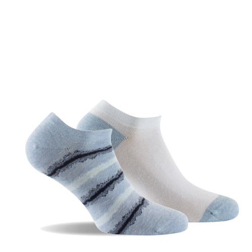 Lot de 2 paires d'invisible tie and dye, et unie bleu blanc.