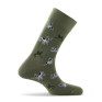 Mi-chaussettes homme motifs chien bulldogs fabriquées en France.