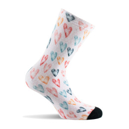 Mi-chaussettes imprimées Coeurs viscose de bambou