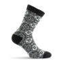 Mi-chaussettes en laine bracelet jacquard coloris noir.