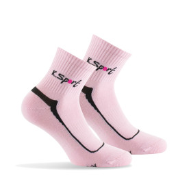 Lot de 2 paires de socquettes femme sport en coton coloris rose.