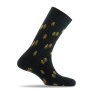 Mi-chaussettes homme All over sapins, noir et jaune