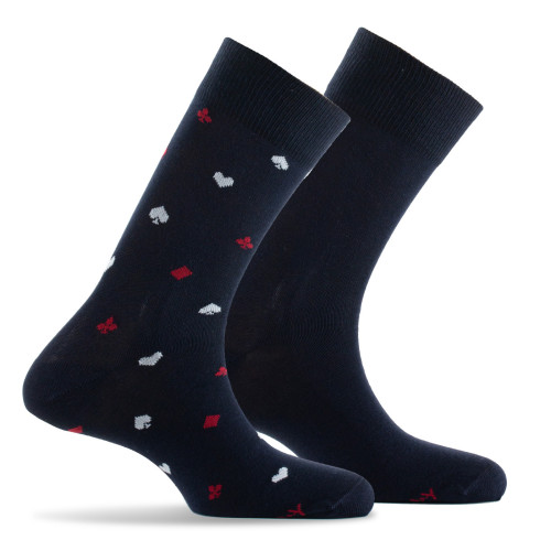 Lot de 2 paires de mi-chaussettes fantaisie motif All over as et uni