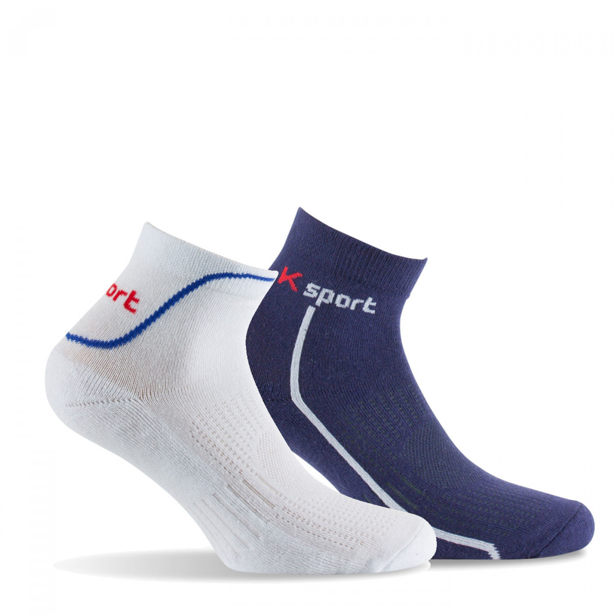 2 paires de chaussettes courtes Sport BLEUFORÊT blanches Pointure 43-46