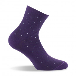 Socquettes femme en coton plumetis violet
