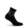 Socquettes femme fleurs coton noir